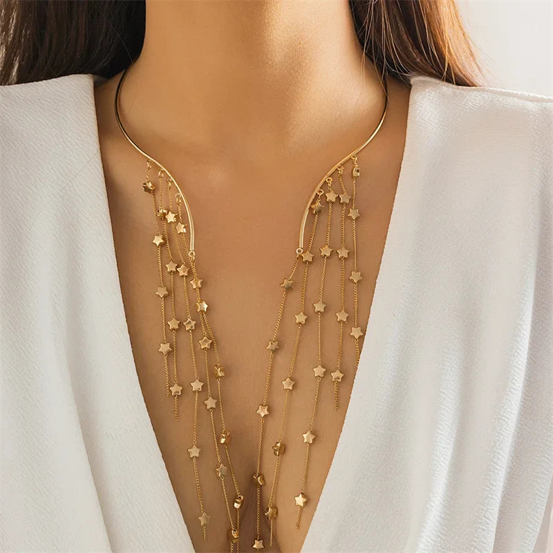 Cascading Tassel Bib Necklaces