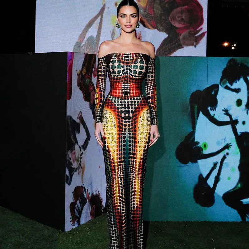 Tie Dye Backless Tube Maxi Dress