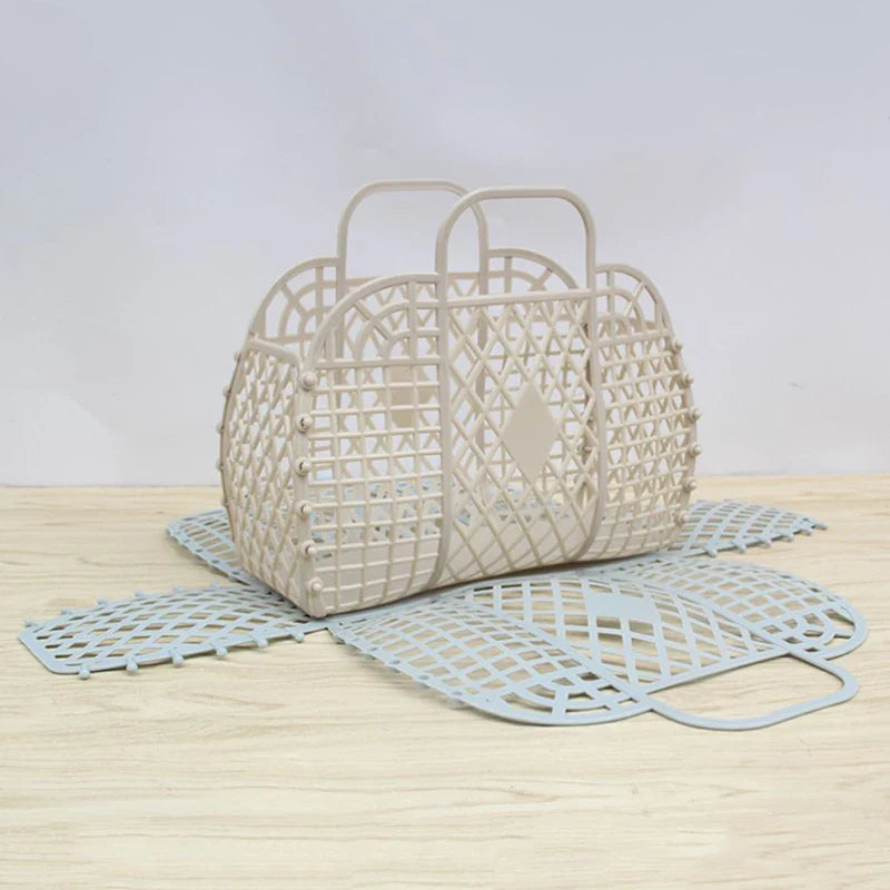 Candy Colors PVC Assembly Mesh Basket Bag