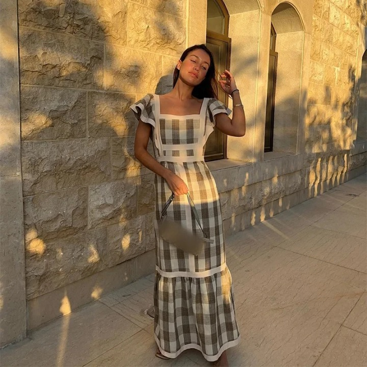 Ramona Ruffle Sleeve Square Neck Maxi Dress