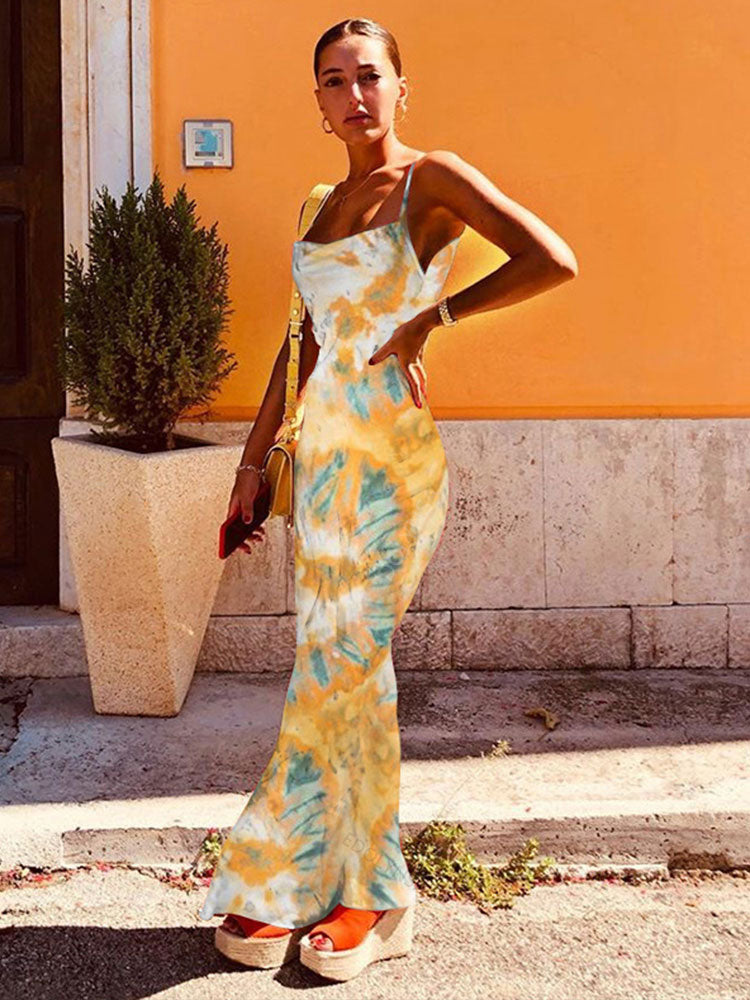 Green Boho Printed Maxi Dress