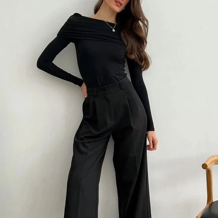 Sidonie Fold Over Off the Shoulder Top