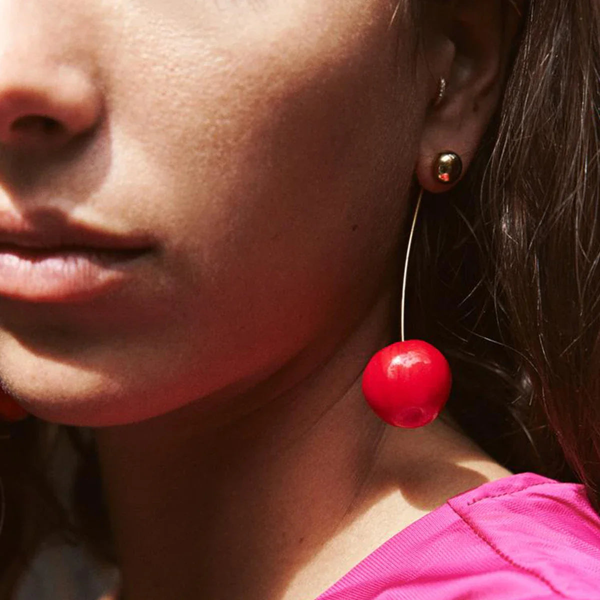 Chic Cherry Drop Earrings