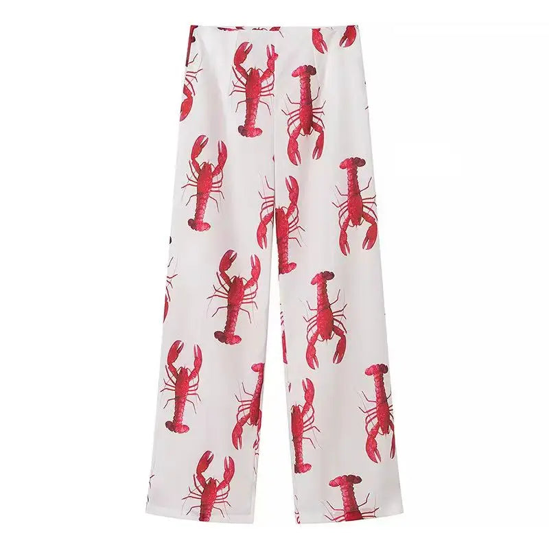 Susie Lobster Prints Blouse & Pants