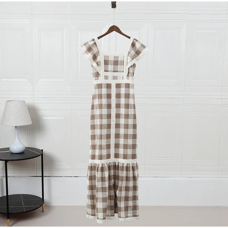 Ramona Ruffle Sleeve Square Neck Maxi Dress