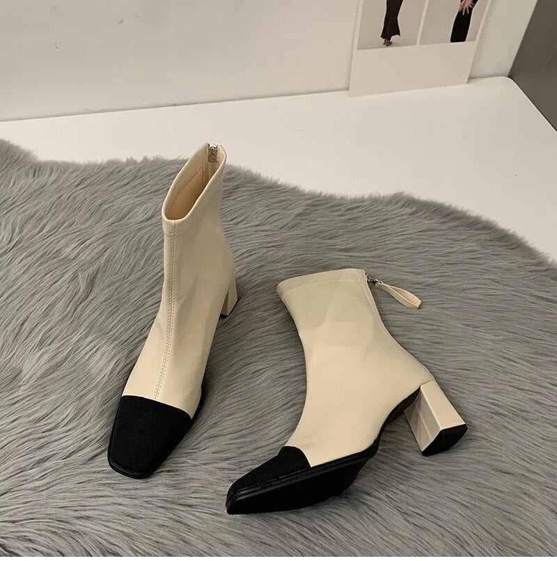 Anja Cap Toe Ankle Sock Boots
