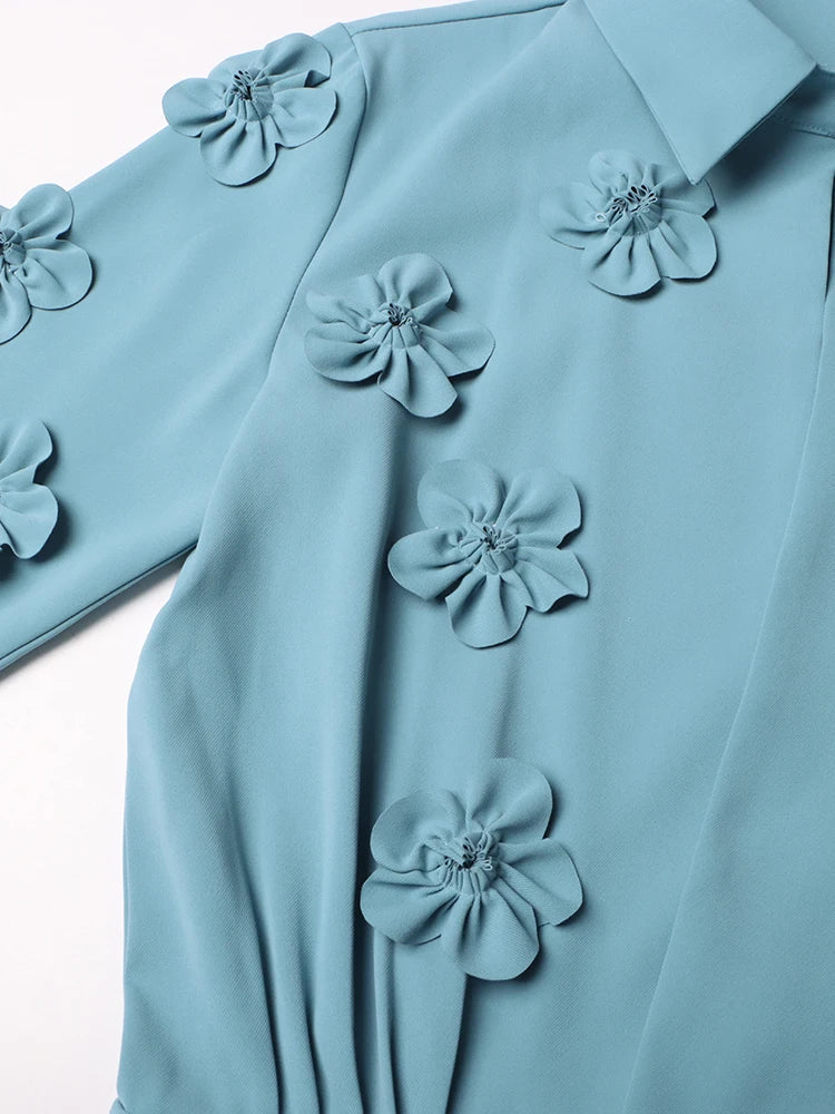 Kass Flower Appliques Elegant Romper