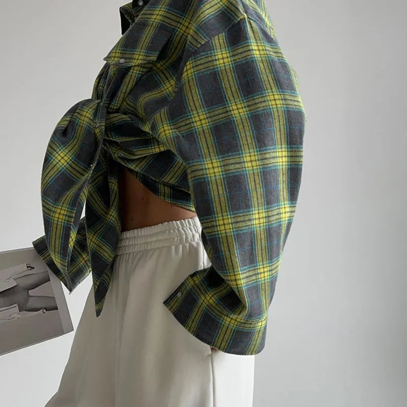 Clri Oversized Plaid Shirts