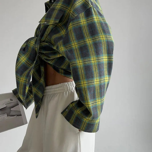 Clri Oversized Plaid Shirts
