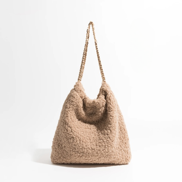 Mamonde Faux Lambs Fur Hobo Shoulder Bag