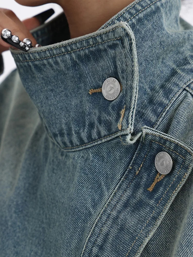 Nomie Funnel Neck Denim Jacket