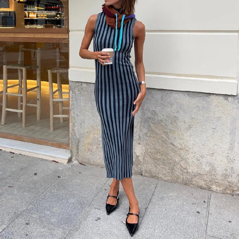 Myka Stripe Sleeveless Knit Dress