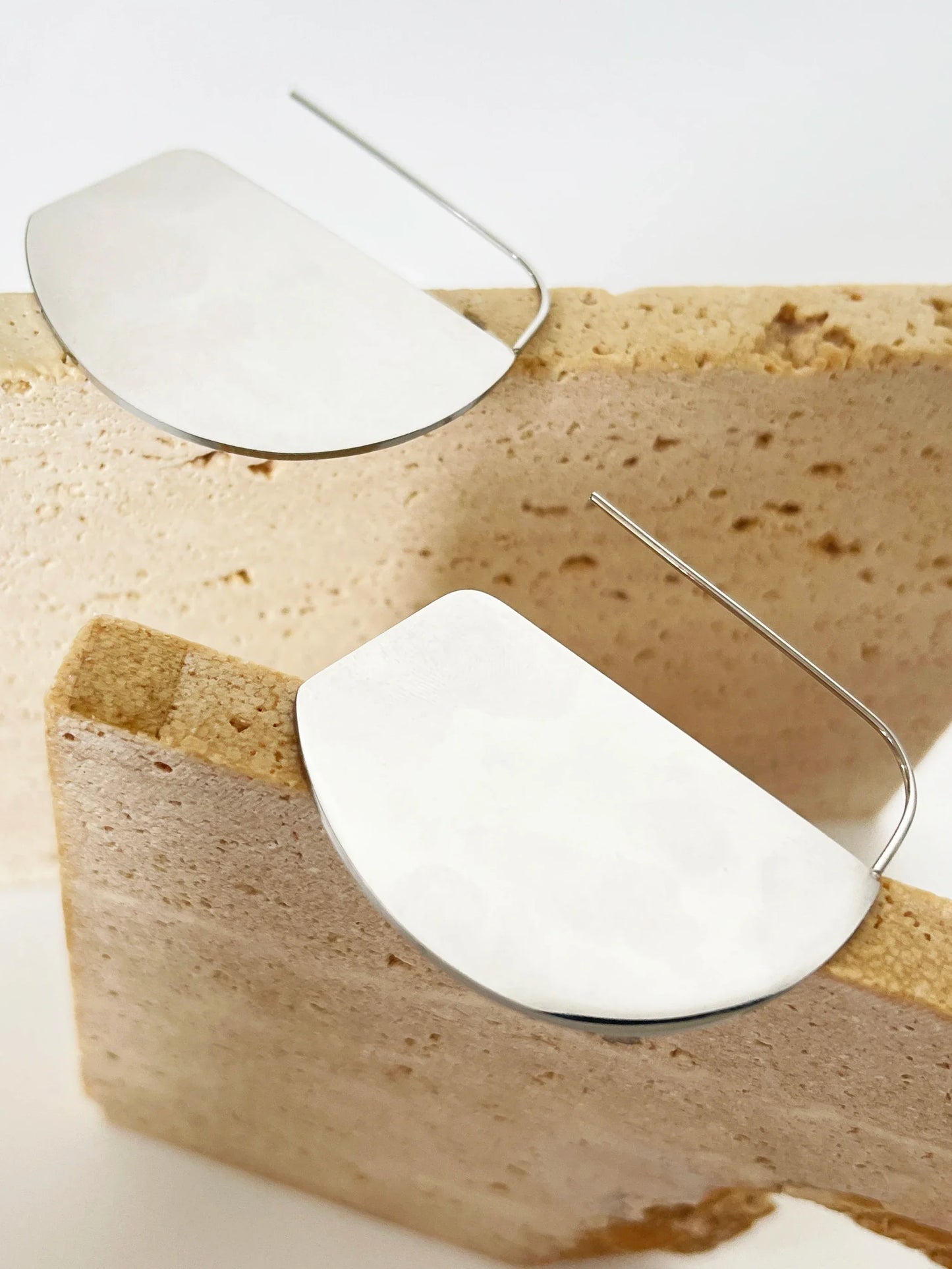 Inara Large Geometry Disc Hook Earrings