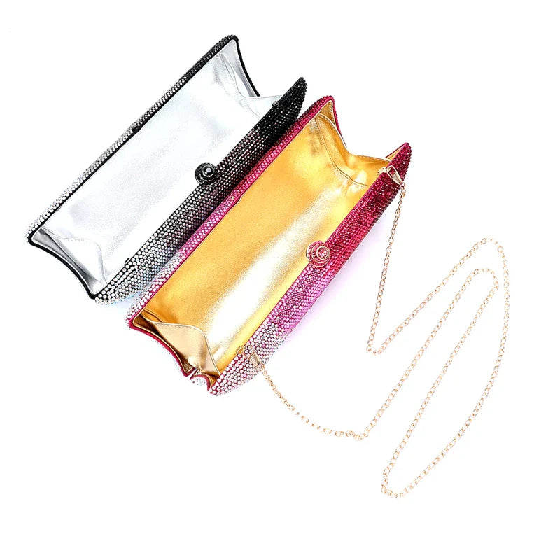 Wella Ombre Stripe Sequin Long Evening Clutch