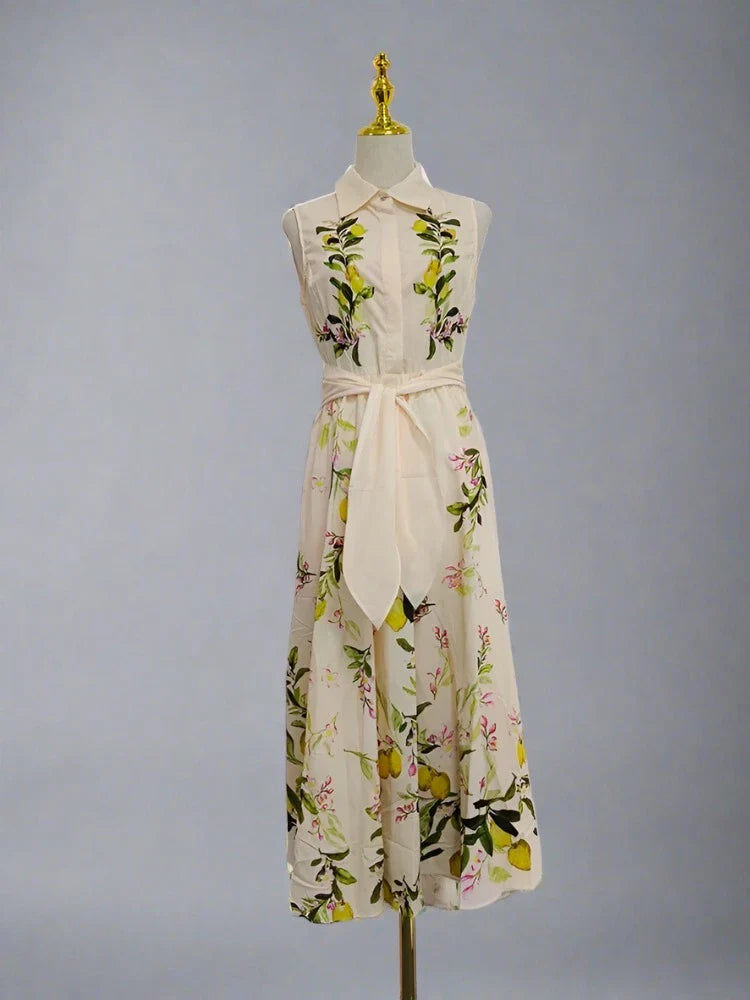 Sarai Garden Floral Print Retro Dress