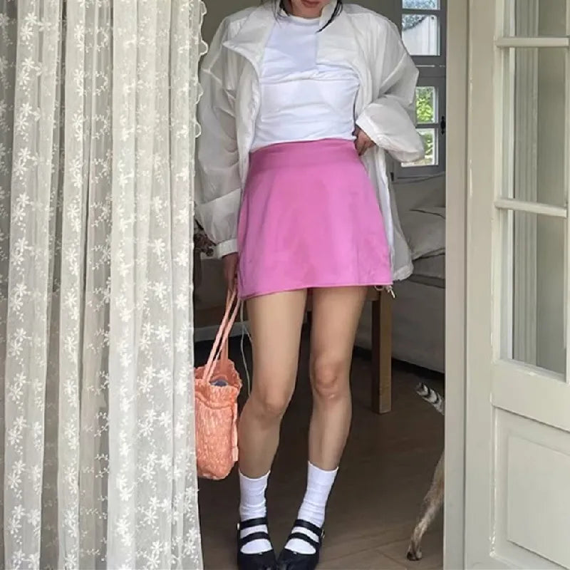 Tassha Boxer Satin Mini Skirts