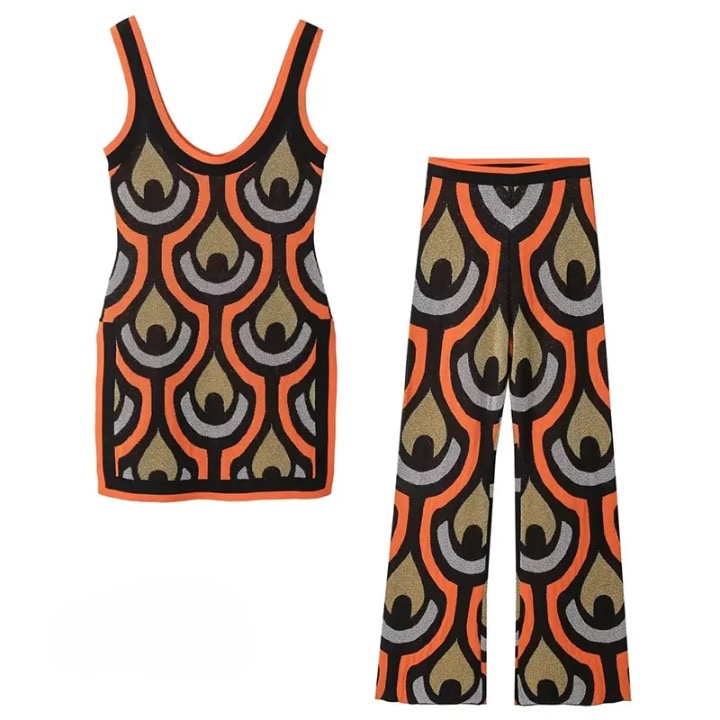 Terra Colorful Knit Tunic and Pants