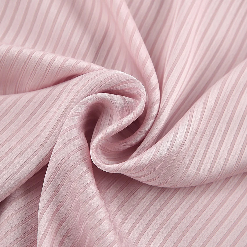 Millie Pinstripe Detachable Collar Satin Blouse