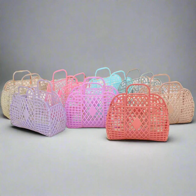 Candy Colors PVC Assembly Mesh Basket Bag