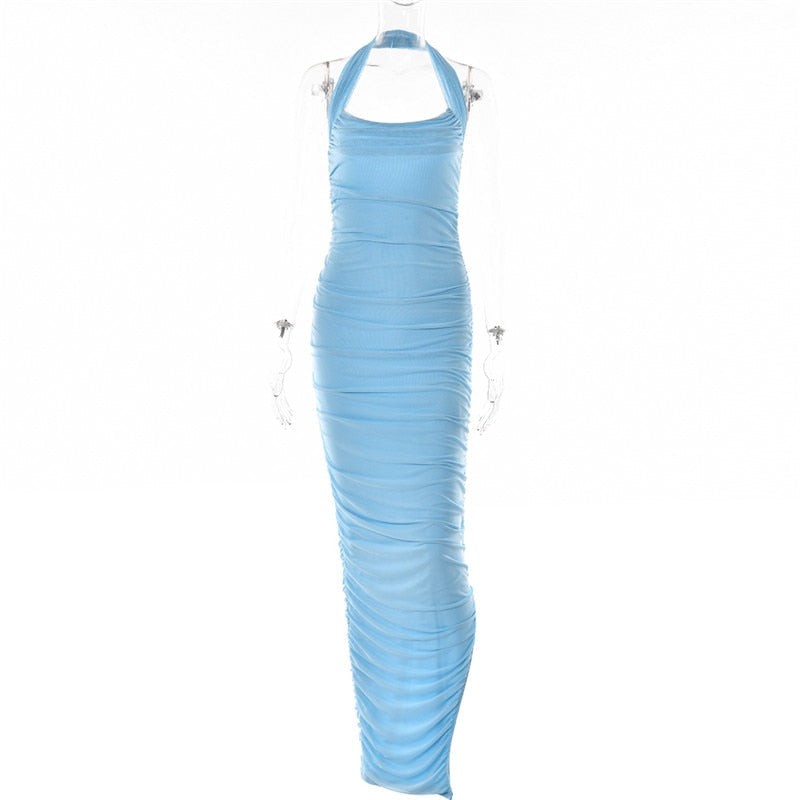 Articat Strapless Mesh Maxi Dress