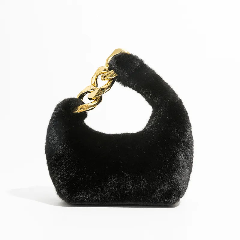 Telma Faux Fur Half Moon Mini Bag