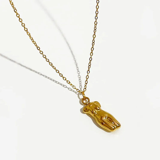 Chic Gold Female Figure Pendant Necklace