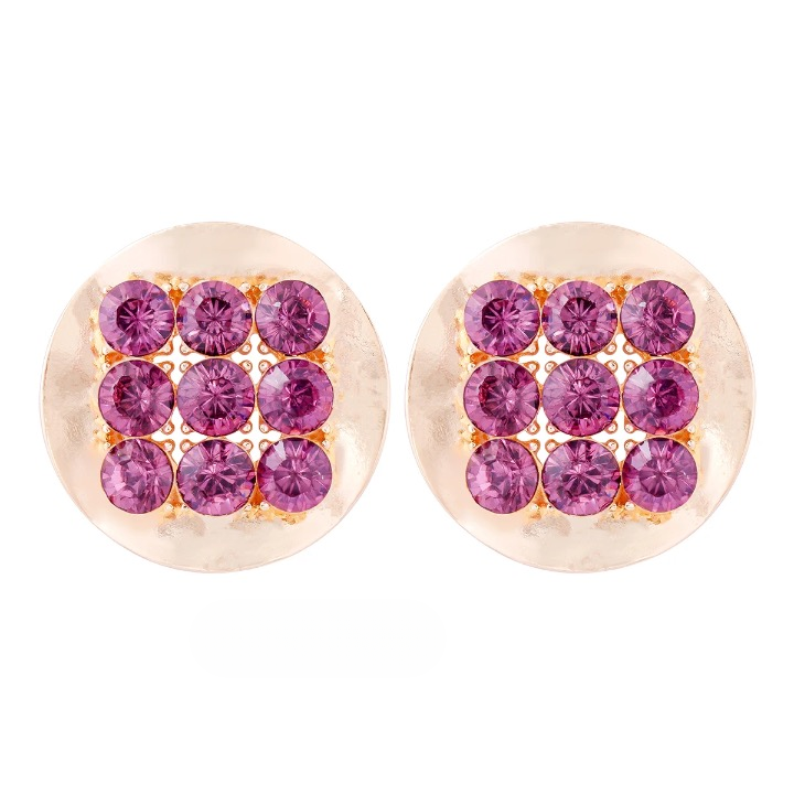 Njeri Rhinestone Disk Stud Earrings