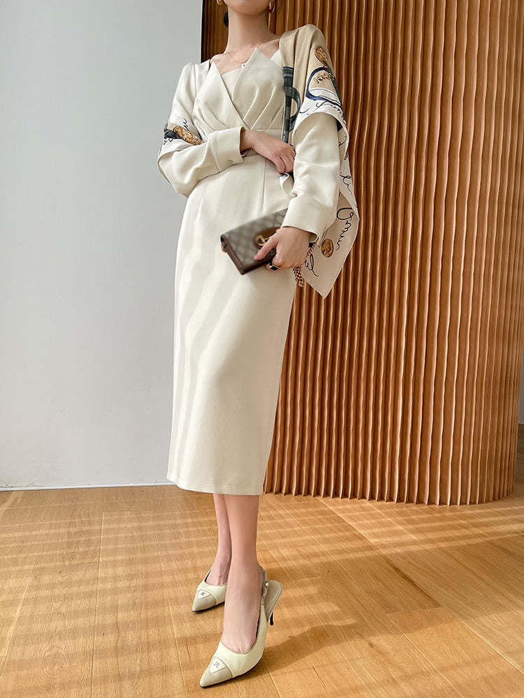 Long Sleeve Vintage Fashion Chic Evening Vestido Female Birthday