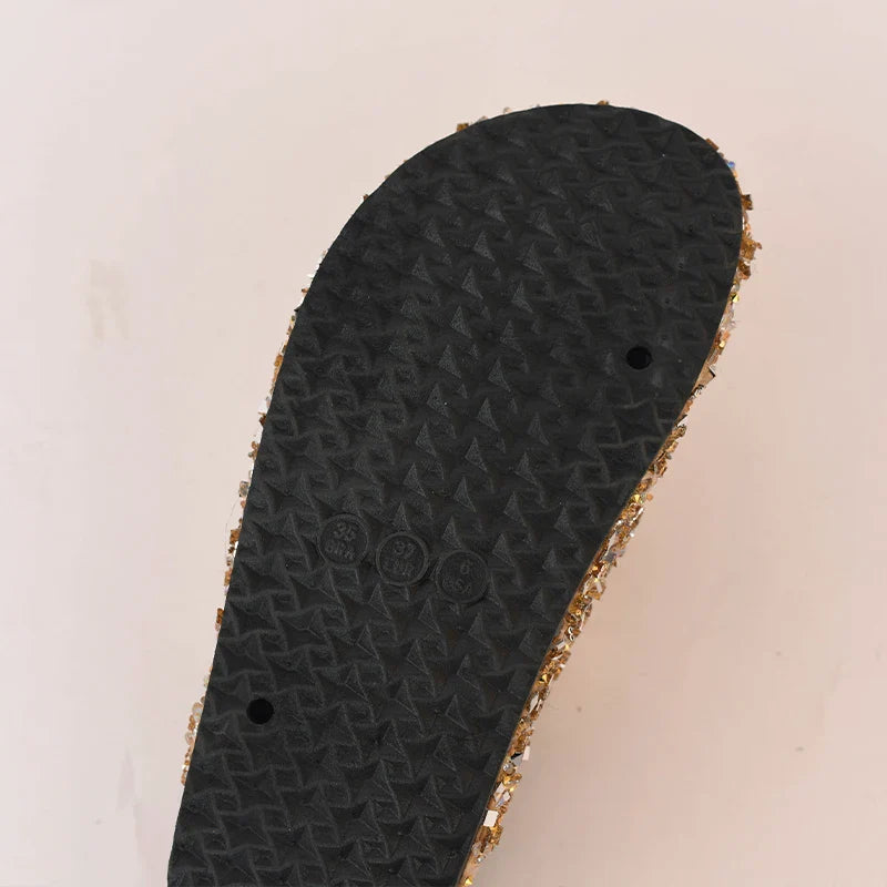 Corey Gold Sequin Cork Slipper