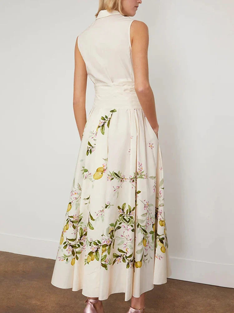 Sarai Garden Floral Print Retro Dress