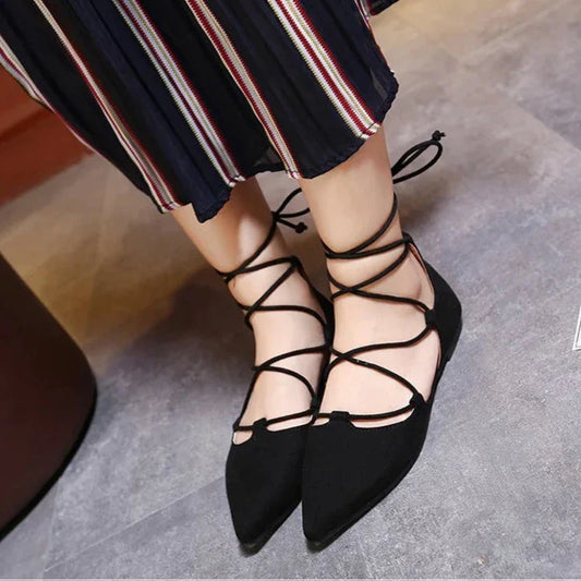 Paulie Faux Suede Lace Up Flats