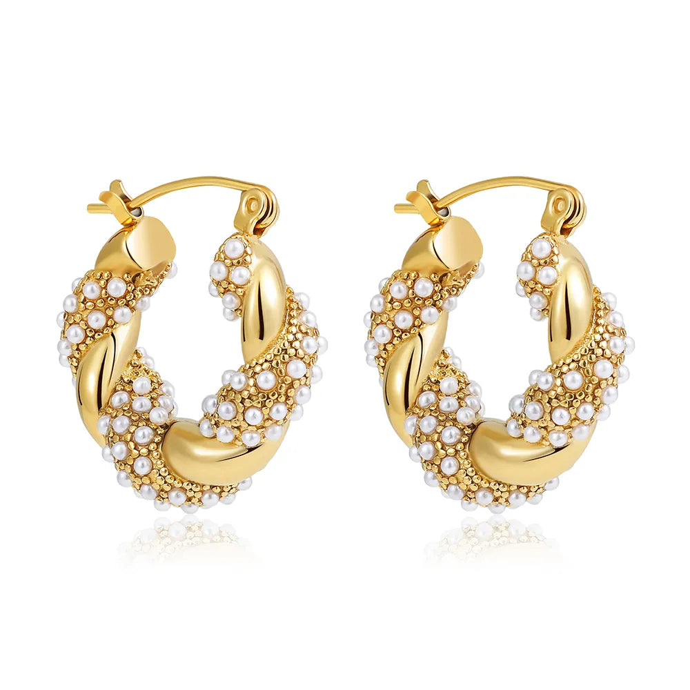 CZ Zircon Crystal Geometry Hoop Earrings