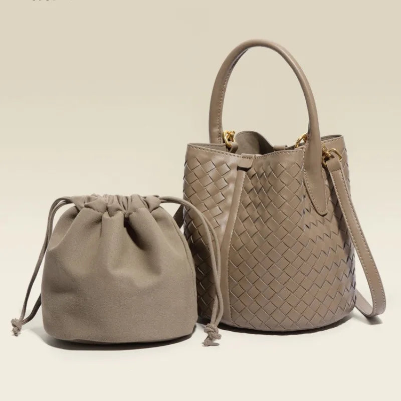 Sabine Woven Texture Bucket Totes