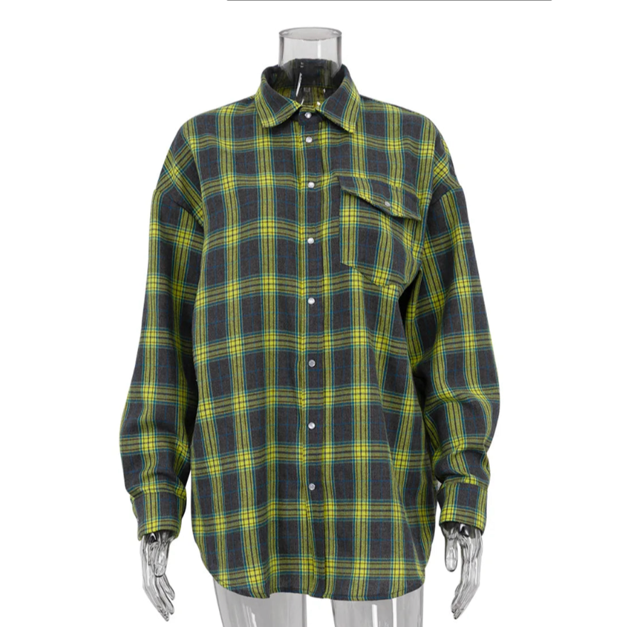 Clri Oversized Plaid Shirts