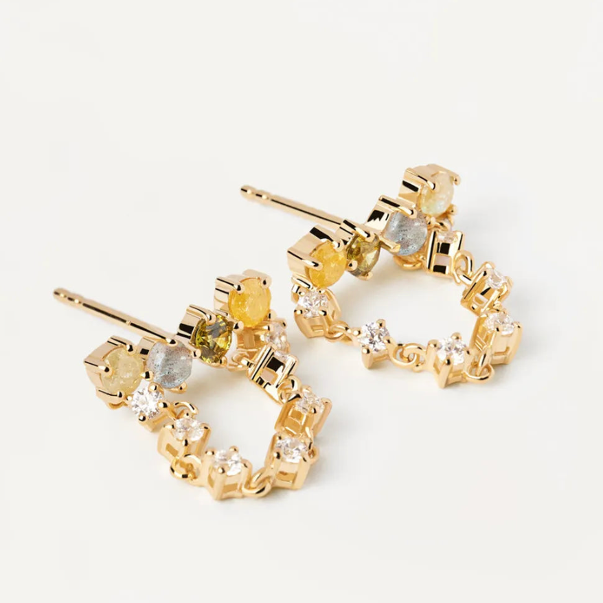 Lilou Gold Chain Zirconia earrings