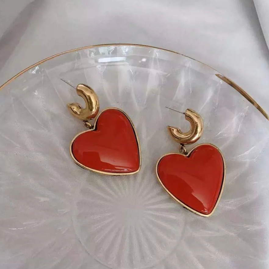 Cute Heart Pendent Earrings
