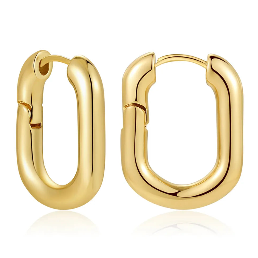 CZ Zircon Crystal Geometry Hoop Earrings