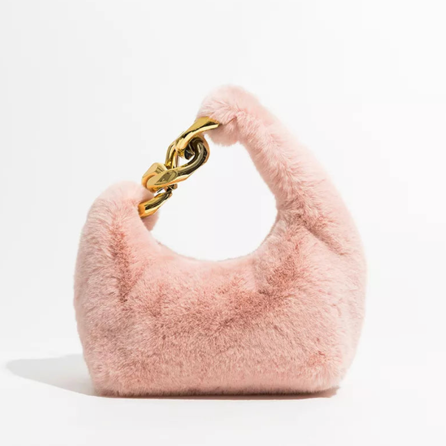 Telma Faux Fur Half Moon Mini Bag