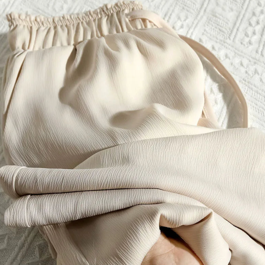 Casual Luxe Satin Draw String Pants