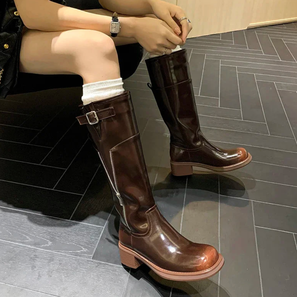 Torvi Vintage Leather Biker Boots