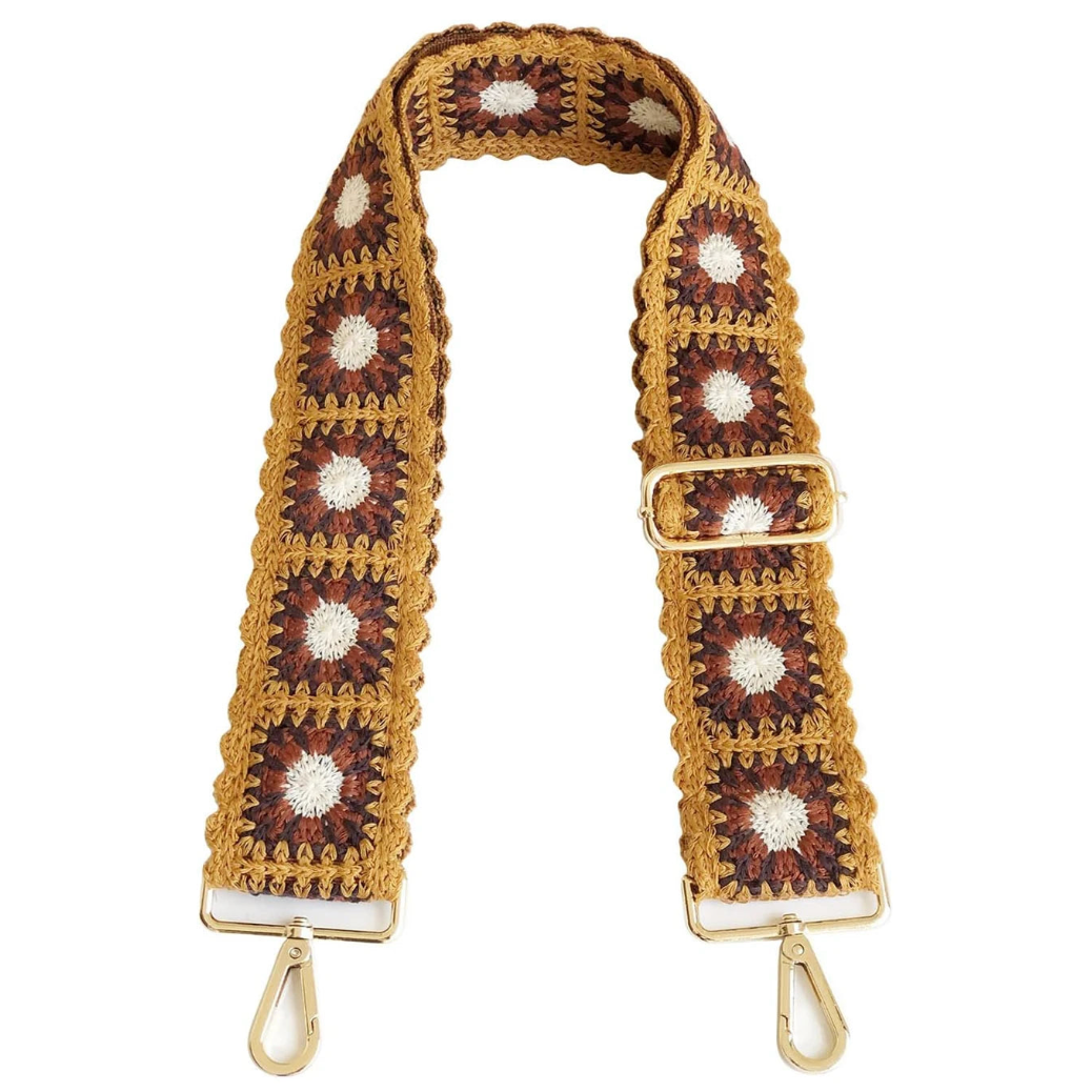 Bohemian Crochet Flower Bag Straps