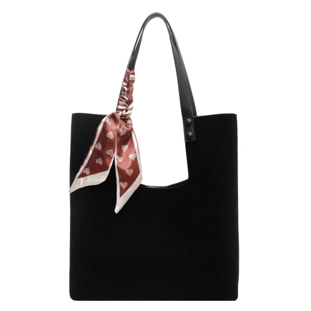 Genna Elegant Scarf Faux Suede Tote