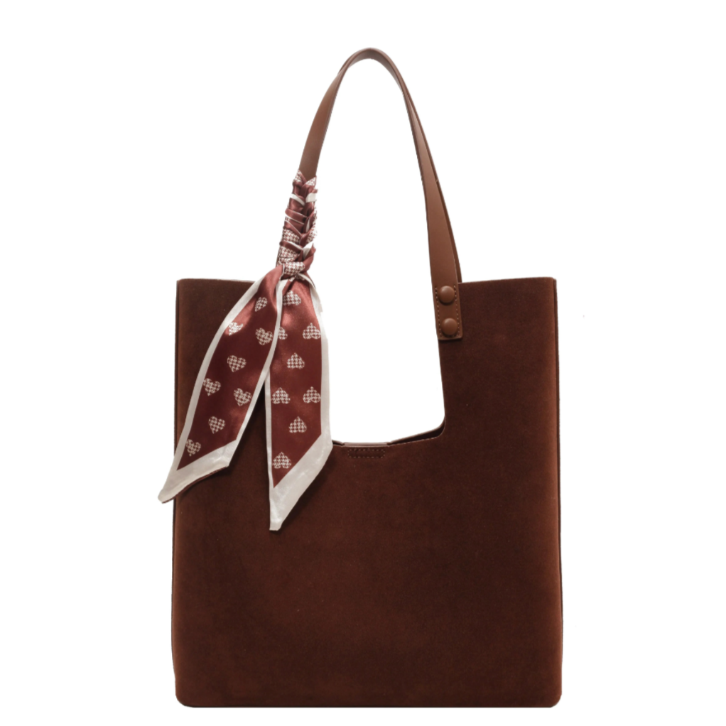 Genna Elegant Scarf Faux Suede Tote