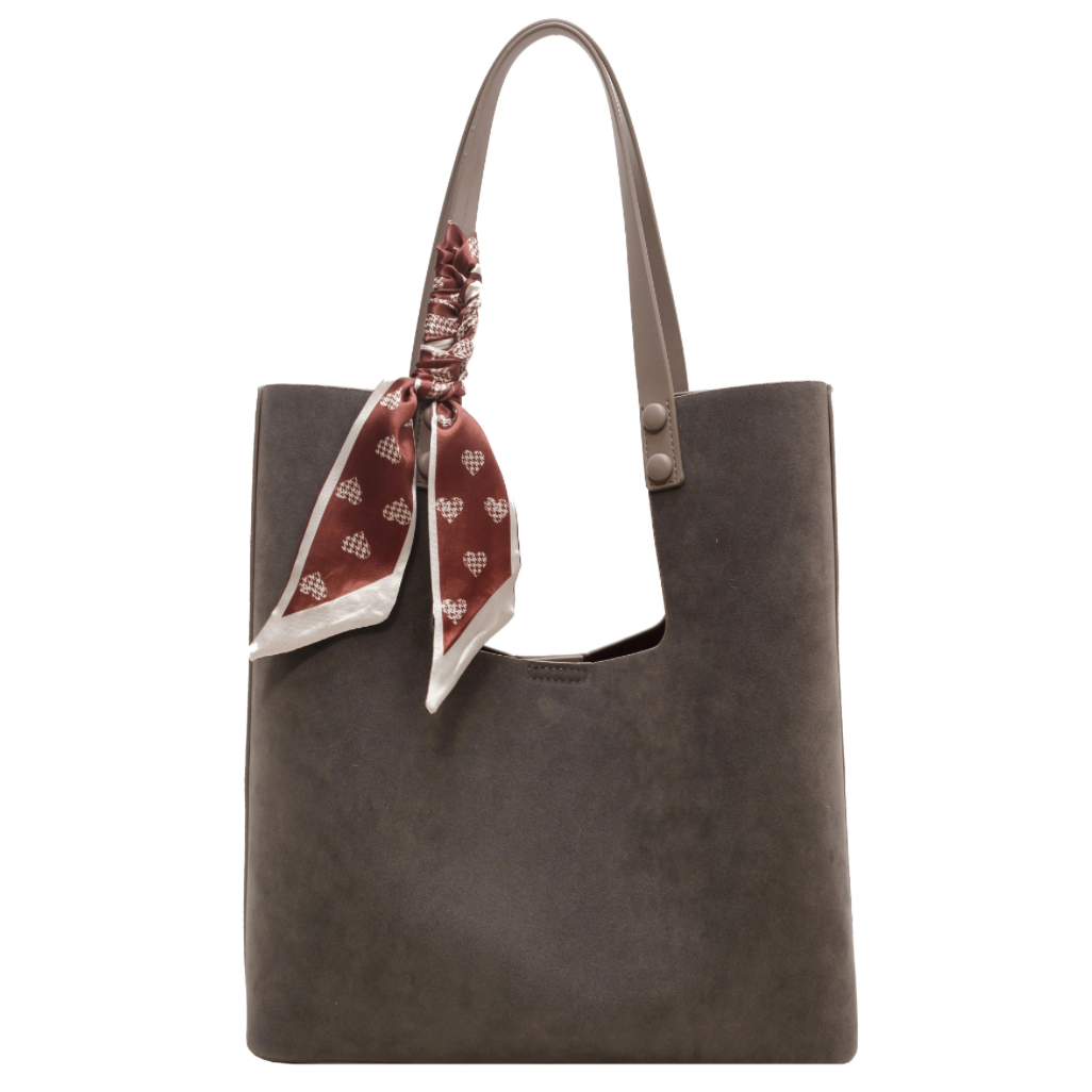 Genna Elegant Scarf Faux Suede Tote