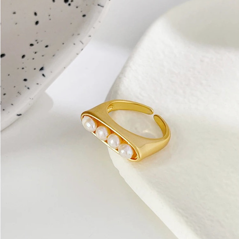 Pearl Pea Pods Rings - Gold or Silver