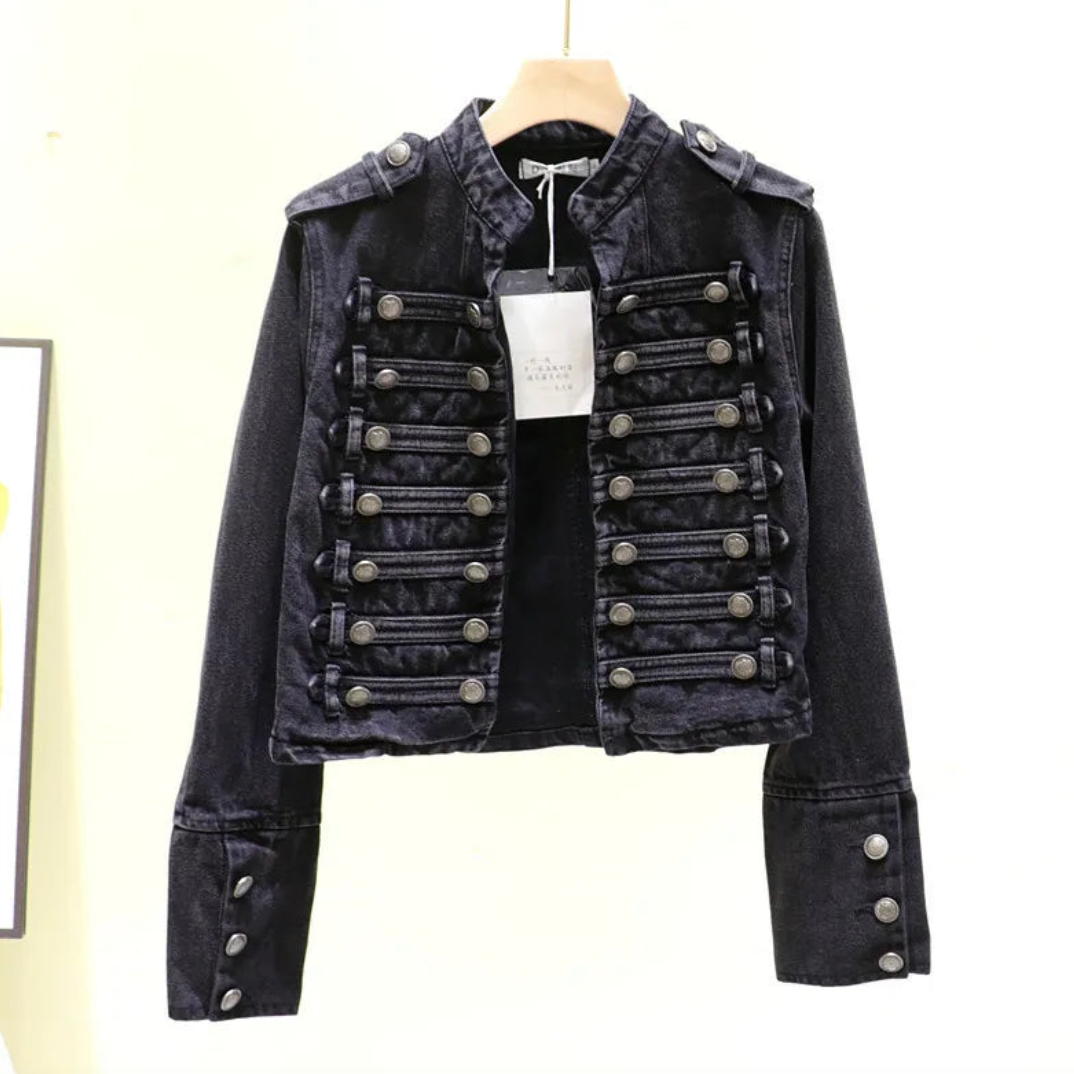 Julane Vintage Military Denim Jacket