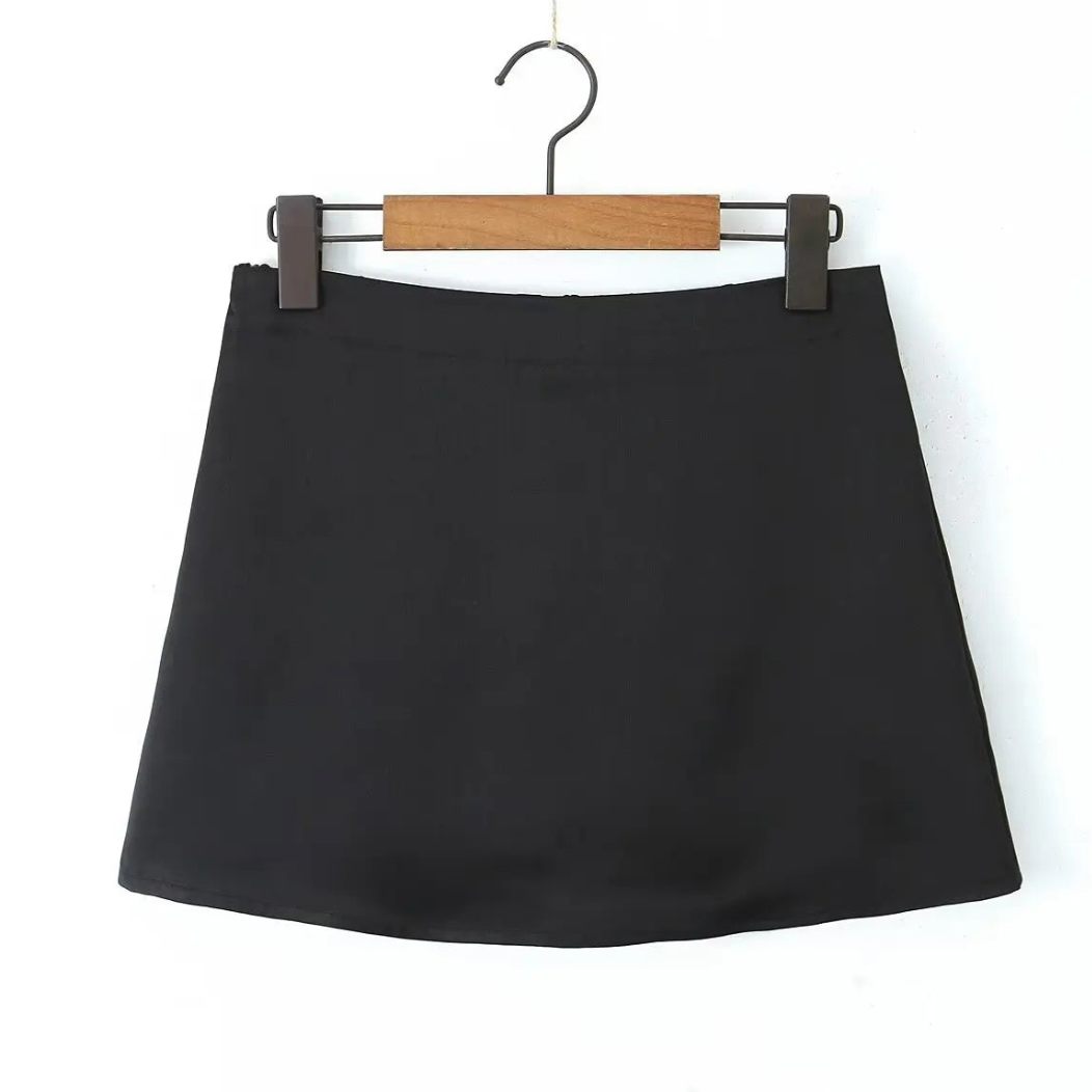 Tassha Boxer Satin Mini Skirts