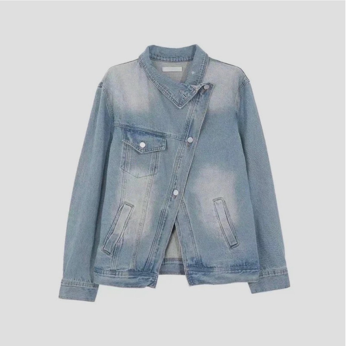 Nomie Funnel Neck Denim Jacket