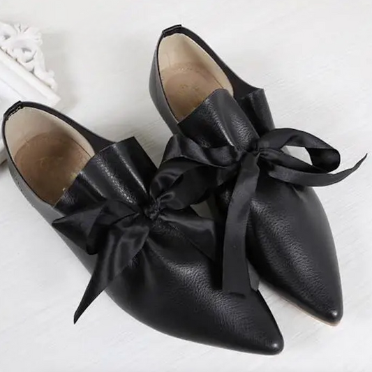 Toledo Ruffle Bow Tie Moccasin Loafers