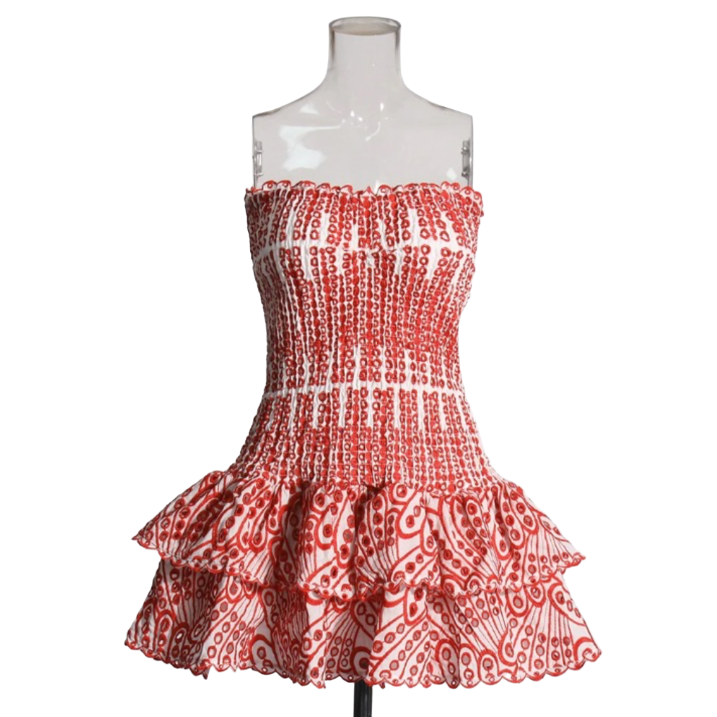 Vianca Strapless Eyelet Mini Dresses - 4 Colors